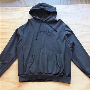 Awake NY Charcoal Black Pullover Hoodie with Embroidered Logo